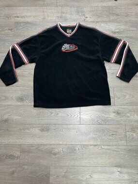 Vintage Ski-Doo Sno Gear Fleece Pullover Sweatshirt Embroidered Black Men's XL